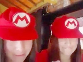Lesbian mario girls sexy cosplay outfits...