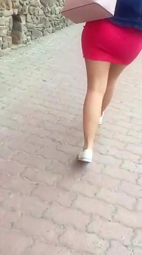 Sexy Milf Blonde Skirt Ass Walk...