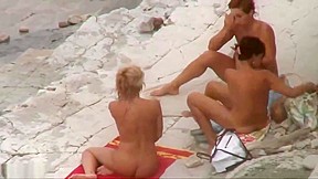 THREE WOMEN NAKED AT NUDIST BEACH