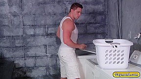 Twink blow job sex while washing...