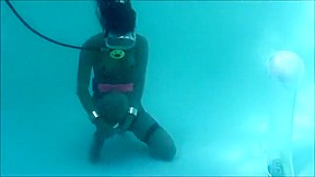 Underwater girl bondage...