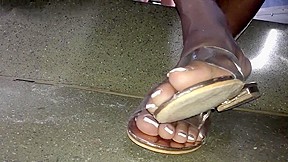 Mature ebony french tip toes...