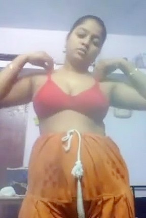 Indian aunty dress change selfie, shown...