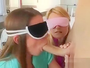 Wild hoes cock while on blindfold...