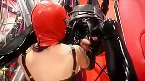 Red Masked Fuck Latex Slave...
