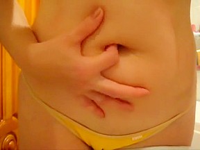 Milf belly rubbing deep navel fingering...
