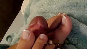 Mistress sexy feet french toe nails...