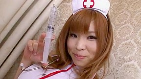 Naughty pink nurse gets a good...
