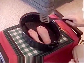 M F Woman Caught Feet Torture Trapped In A Table...