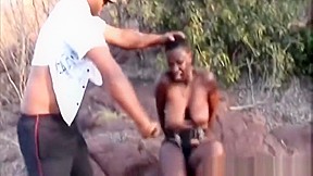 Spanking And Rough Blowjob With African Slut...
