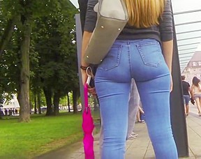 Pinhole Jeans Butt Candid...