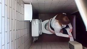 Women peeing restroom...
