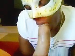 Masked ebony slut wants to swallow...