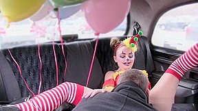 Clown and fucks in fake taxi...