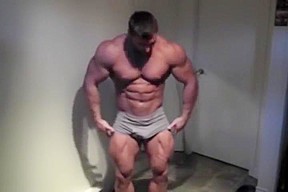Bodybuilder muscle posing...