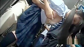 Japanese Girl Abused And Fucked By Man On Public Bus...