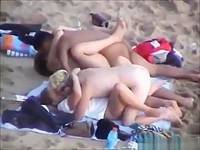 Nudist Groupsex Party At The Beach...