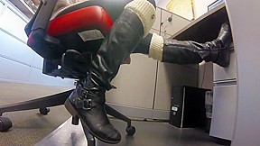 Office Candid Boot Shoeplay...
