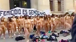 Nude Women Protest In Argentina Colour Version...