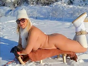 Going ladies in winter topless bottomless...