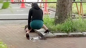 Beautiful Asian Girl Accidentally Pisses In Publi...