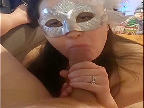 Real Married Milf Olive In Mask Sucks Cock She Loves The Taste Of Cum...