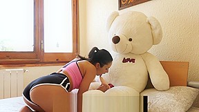 Yoga sex with Valentina Bianco and teddy bear Miguel at villa Fakhera