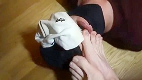 Masked foot slave...
