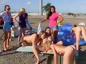College girls getting oral at sorority...