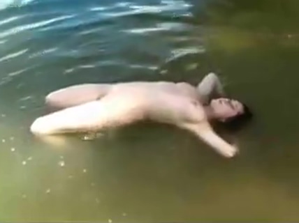 Beautiful Girl Sexy Swim In The Lake