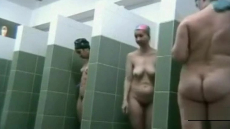 Ordinary females in public shower room