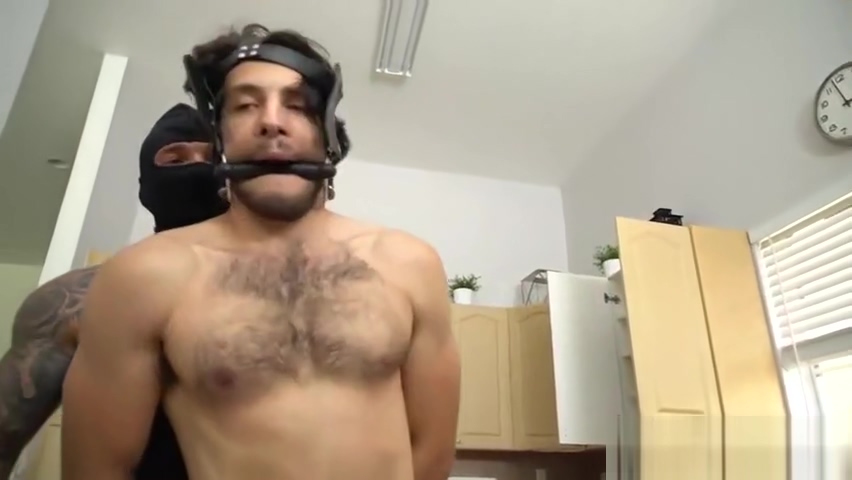 man fucks bound guy in the kitchen (BDSM)