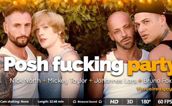 Bruno Fox & Johannes Lars & Mickey Taylor & Nick North in Posh Fucking Party - SexLikeReal Gay