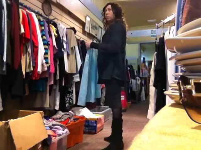 tranny clothes shopping stripping public