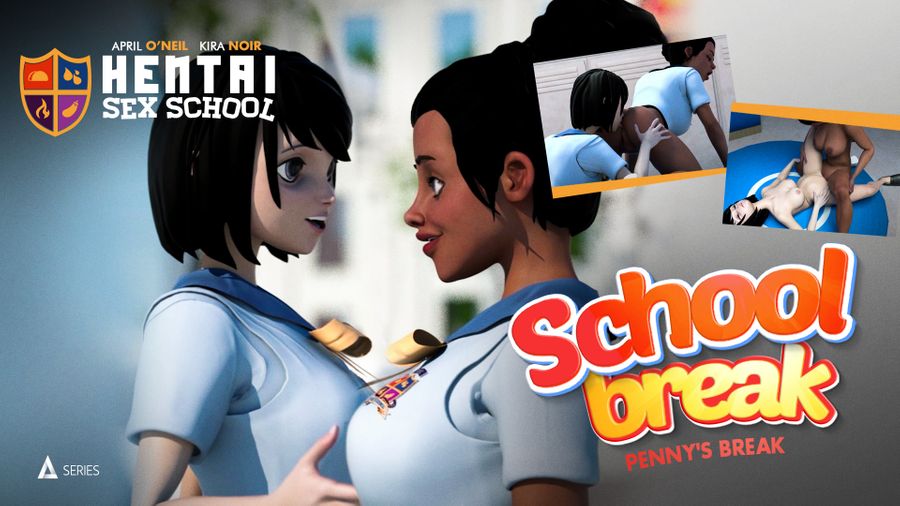 April ONeil & Kira Noir in Hentai Sex School Episode 8: Penny's Break
