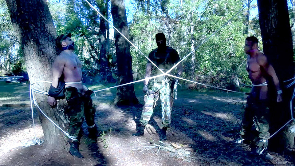 Gay BDSM Dungeon Games: Tyler Saint, Duke Rivers & Dire Callahan Go Into The Woods 3