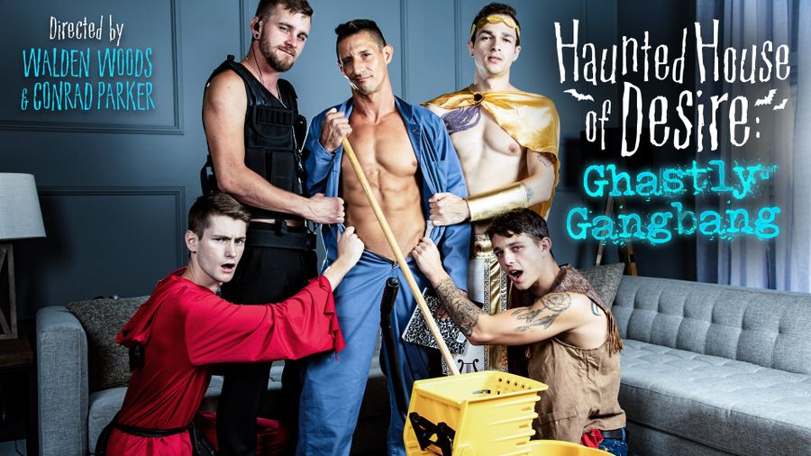 Gay Amateur Couple Ryan Jordan & Jax Thirio in Haunted House of Desire: Ghastly Group-Sex Gang-Bang with Muscle, Piercing, Rimming and Twink Sex