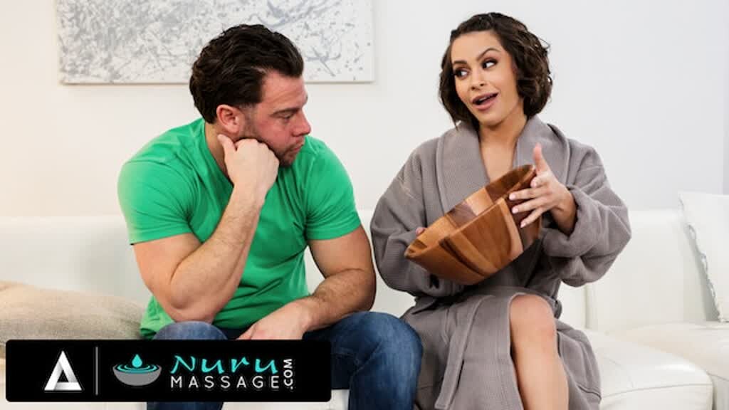 NURU MASSAGE - Horny Woman Helps Her Long-Time Masseur Friend By Showing Him New Torrid Ideas
