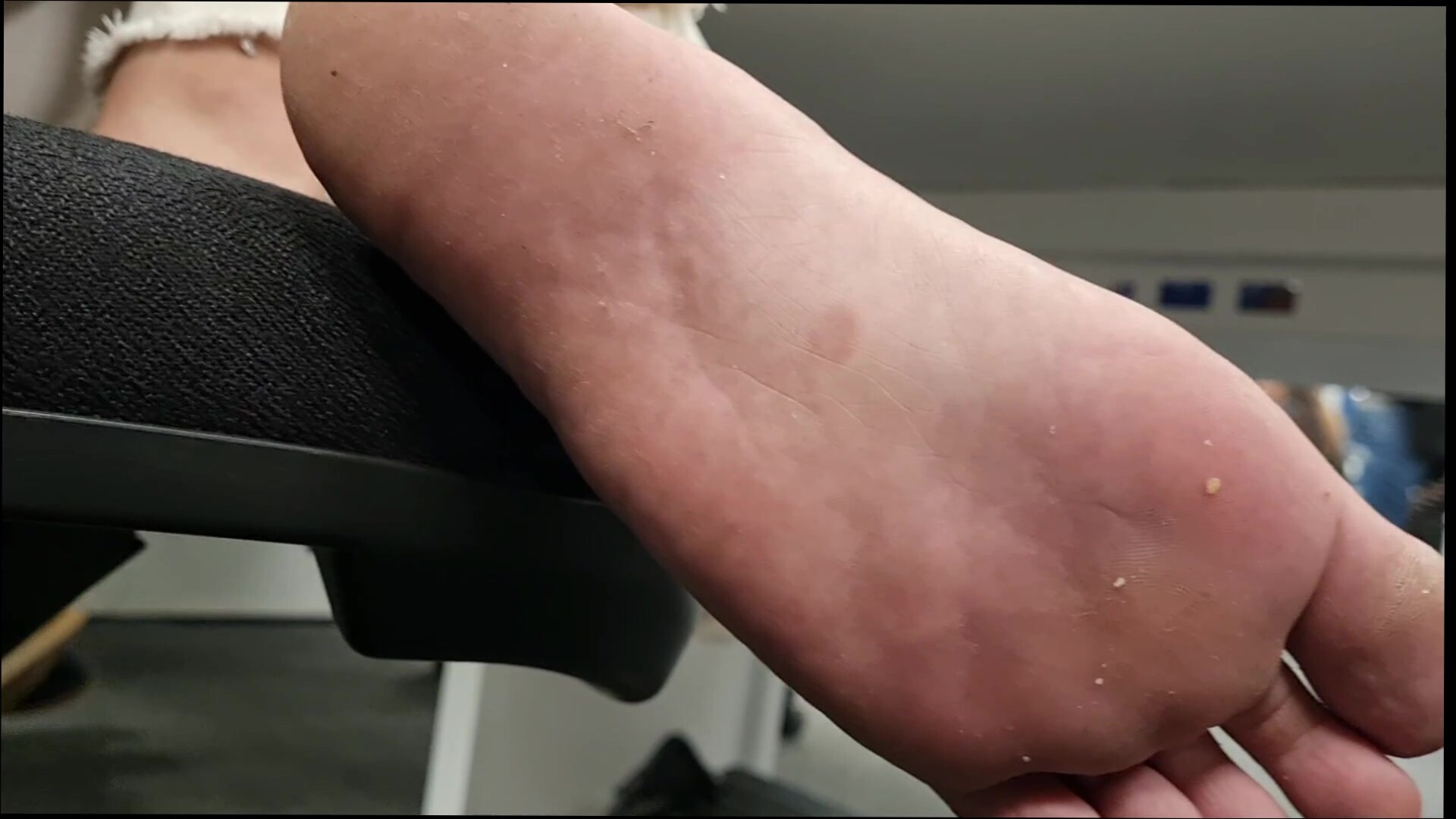 Dirty feet and soles from office hidden cam