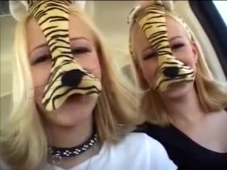 Diminutive Blond Twins Fuck Fella With Cock