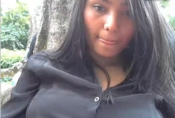 colombian girl in public park