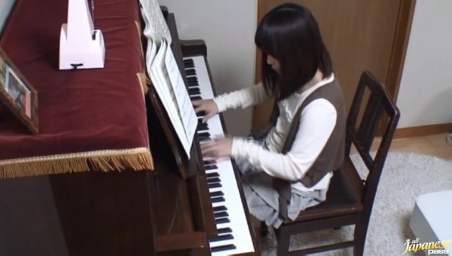 Piano teacher rear fucks his pupil across the piano keys