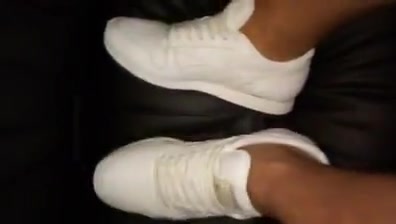 Male feet reebok sneakers