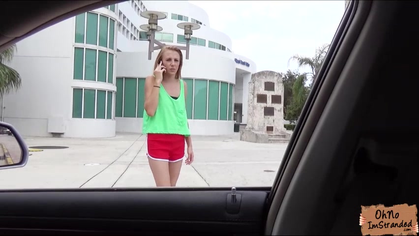 Young Blonde Teen Gets Picked Up and Facialed at Public Car