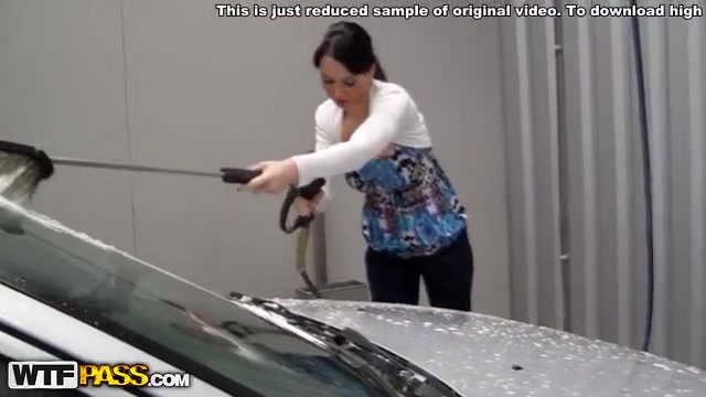 Washing car and fucking in it