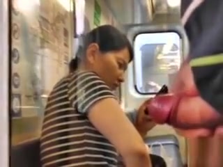 Masturbating Outdoors In Public: Voyeuristic Cumshots On The Train