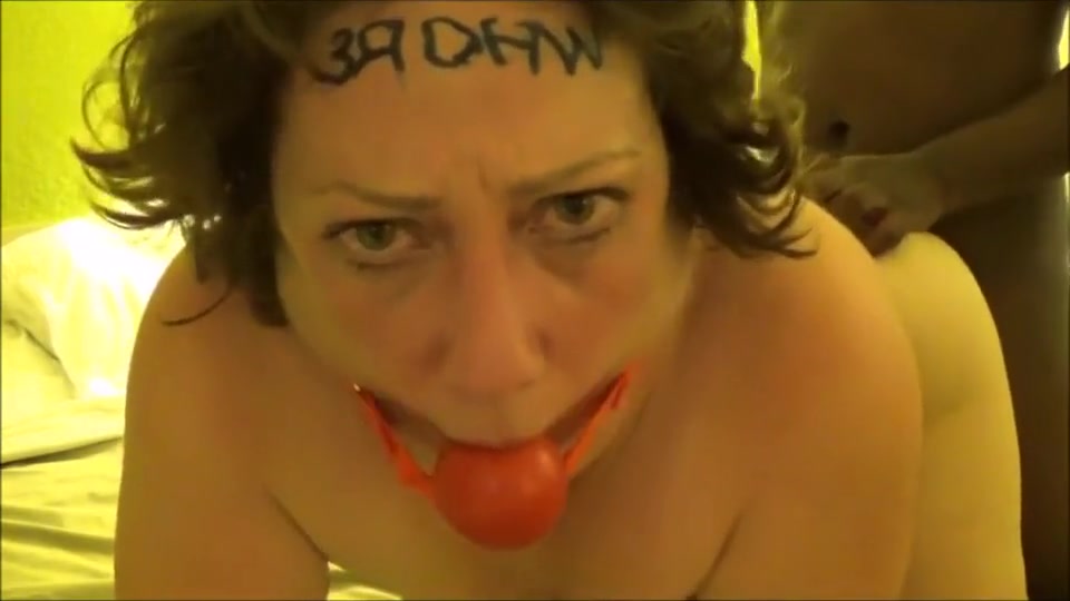 Bdsm - Mature White Lady Ball Gagged And Ass Fucked By BBC
