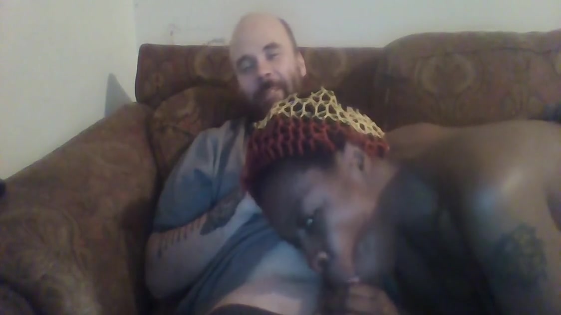 Amateur Ebony MILF with Big Ass and Small Tits Gives Interracial Deepthroat Blowjob for a Tattooed Oral Creampie